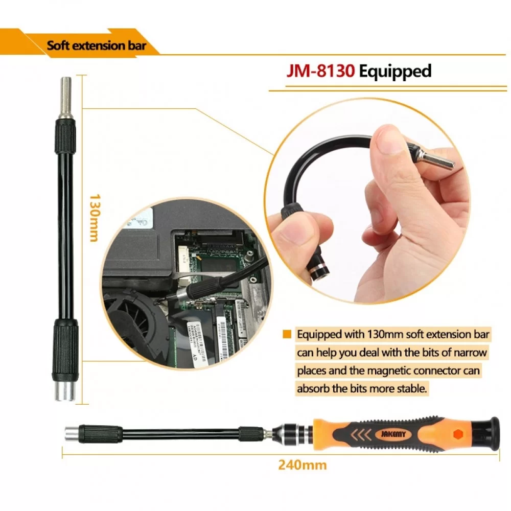 Picture of JAKEMY JM-8130 45 in 1 Interchangeable Magnetic Precision Screwdriver Set